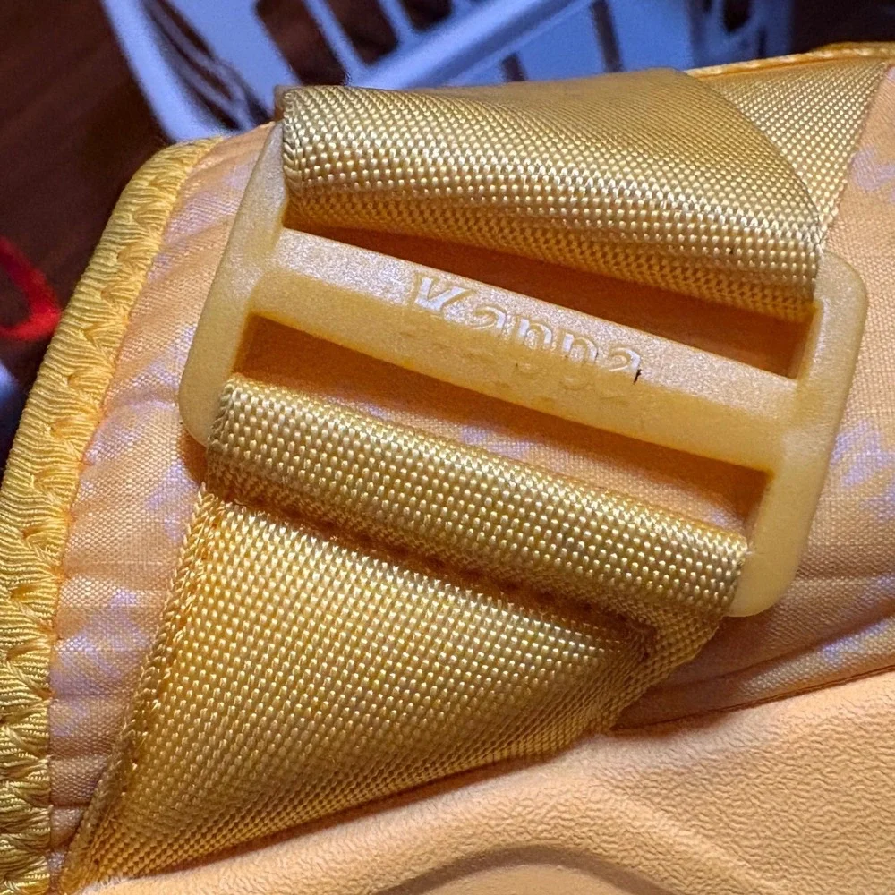 Kappa Slides Kids Size 6Y Yellow Good Adjustable Straps Logo Print Sporty Sandal